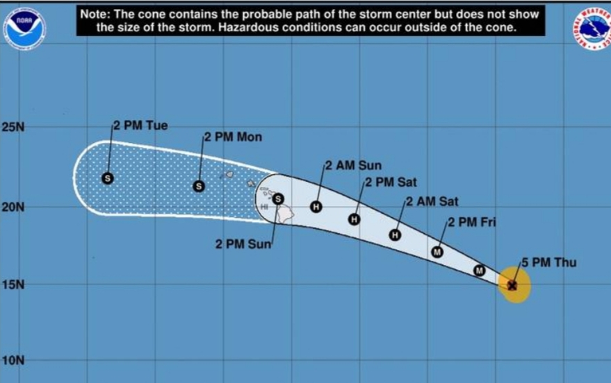 ハリケーンダグラスに先立って、ハワイは緊急宣言を発表
