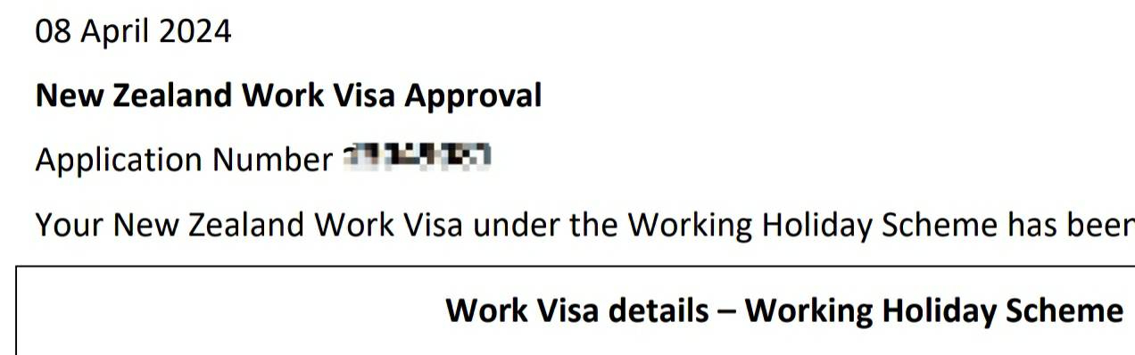 祝！NZワーキングホリデービザ承認のお知らせ