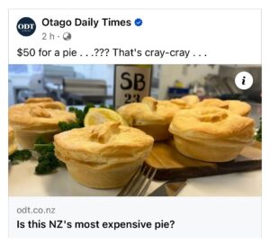 ニュージーランドで最も高価なパイの販売記録を樹立